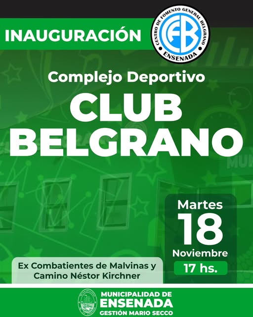 Ensenada inaugura un nuevo complejo deportivo para el Club Belgrano