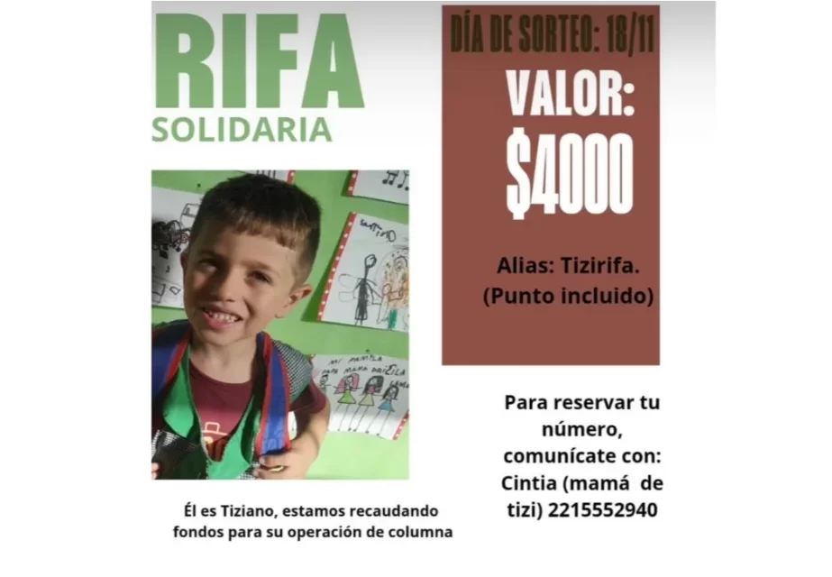 Una rifa solidaria para ayudar a Tizi antes de su cirugía