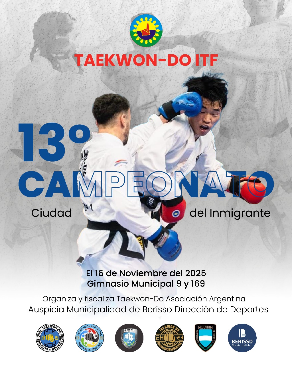 Berisso será sede del 13° Campeonato “Ciudad del Inmigrante” de Taekwon-Do ITF