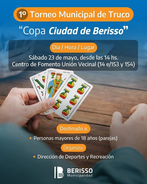 Berisso realizará el primer Torneo Municipal de Truco “Copa Ciudad”